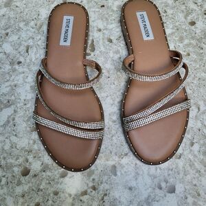 Glitter Flat Sandals by Designer Steve Madden - Size 8